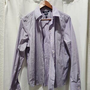Men's size Chaps lavender button up Long sleeve shirt Size XL